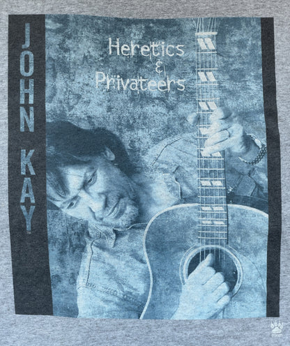 Heretics & Privateers Gray Shirt | 50/50 Men's XL Short Sleeve T-Shirt | Gray