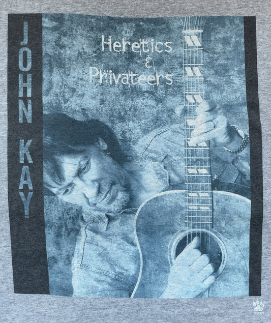 Heretics & Privateers Gray Shirt | 50/50 Men's XL Short Sleeve T-Shirt | Gray