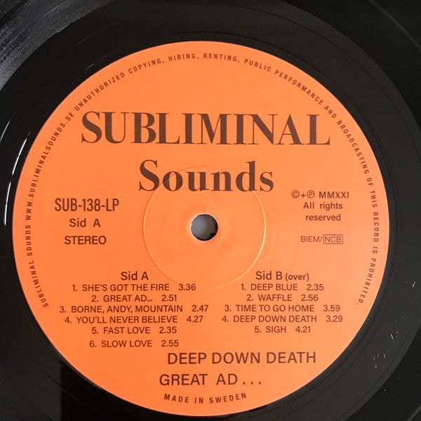Great Ad Deep Down Death Subliminal Sounds LP, Ltd Mint (M) Mint (M)