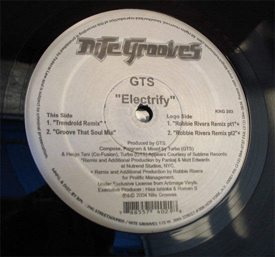 GTS Electrify Nite Grooves 12" Very Good Plus (VG+) Generic