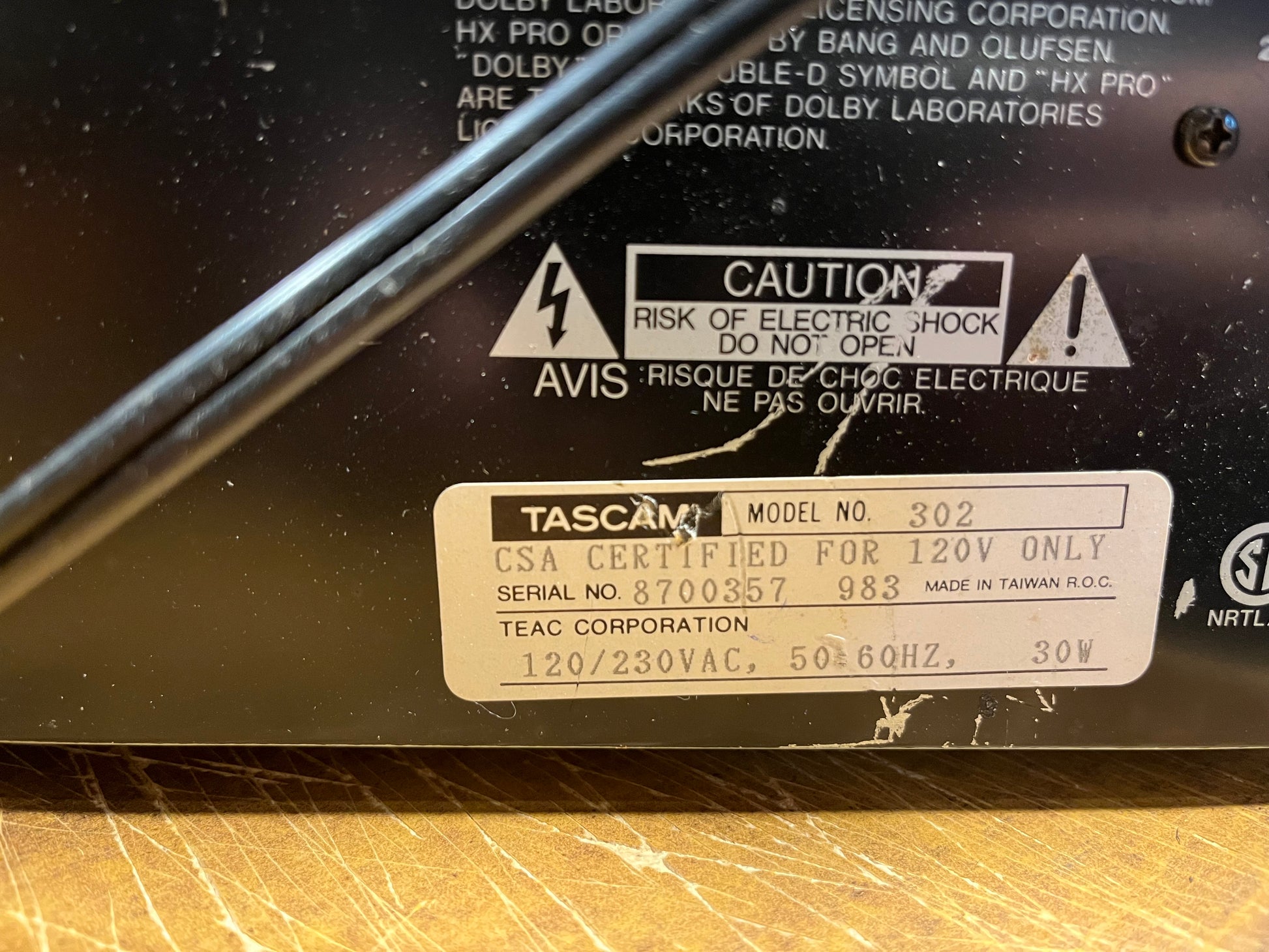 TASCAM 302 DUAL CASSETTE DECK - TESTED - WORKS! | -