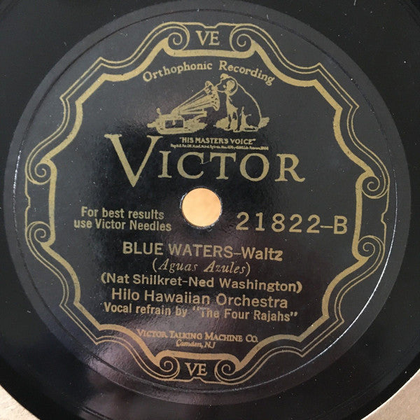Hilo Hawaiian Orchestra Under The Stars Of Havana / Blue Waters Victor Shellac, 10" Very Good (VG) Generic