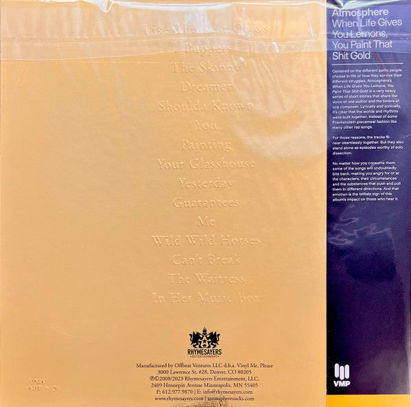When Life Gives You Lemons, You Paint That Shit Gold | Mint (M) Mint (M) - HIP HOP *SEALED/COLOR/VMP*