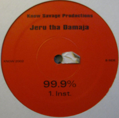 Jeru The Damaja - 99.9% (VINYL 12" SINGLE KNOW SAVAGE PRODUCTIONS KNOW 2002 2004) | Mint (M) Generic - HIP HOP / NEW *SEALED*
