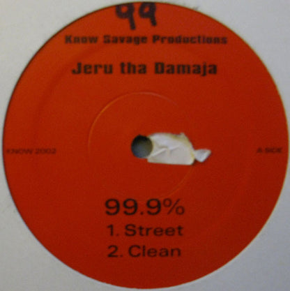 Jeru The Damaja - 99.9% (VINYL 12" SINGLE KNOW SAVAGE PRODUCTIONS KNOW 2002 2004) | Mint (M) Generic - HIP HOP / NEW *SEALED*