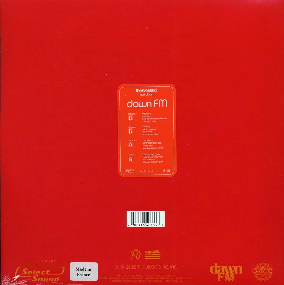 (RECORD 2 ONLY) Dawn FM (Limited Edition, Alternate Cover Artwork) [Import] | Mint (M) Mint (M) - HIP HOP *NEW*