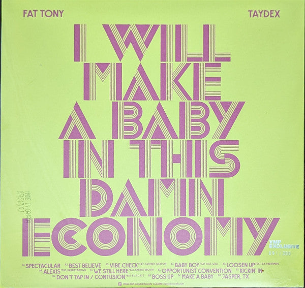 I Will Make A Baby In This Damn Economy (VMP VINYL) | Mint (M) Mint (M) - HIP HOP *NEW*
