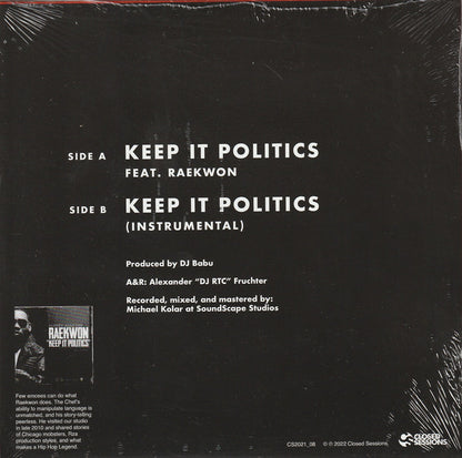 Keep It Politics | Mint (M) Mint (M) - HIP HOP/RAP *SEALED/7"*