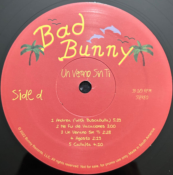 Un Verano Sin Ti (PROMO 2xVINYL) | - HIP HOP/REGGAE *NEW*