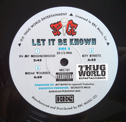 Spice 1 - Let It Be Known (VINYL LP) | NEW - HIP HOP *SEALED*