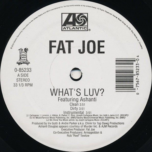 What's Luv? / Definition Of A Don (12" VINYL) | Excellent+ (EX+) Generic - HIP HOP / USED *EXCELLENT+*