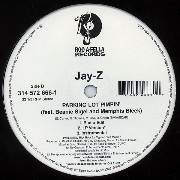 Jay-Z - I Just Wanna Love U (Give It 2 Me) (VINYL 12" SINGLE ROC-A-FELLA 314 572 666-1 2000) | Near Mint (NM or M-) Excellent+ (EX+) - HIP HOP / USED *NEAR MINT*