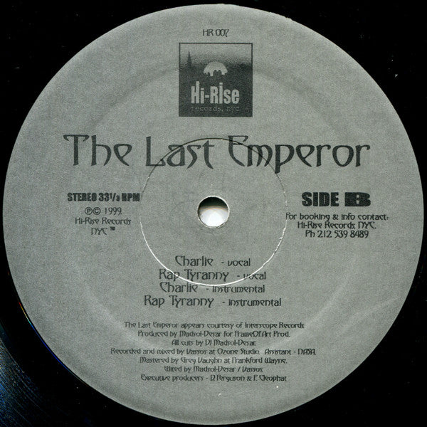 The Last Emperor - Echo Leader / Charlie / Rap Tyranny | Near Mint (NM) Excellent (EX) - HIP HOP / USED *NEAR MINT*