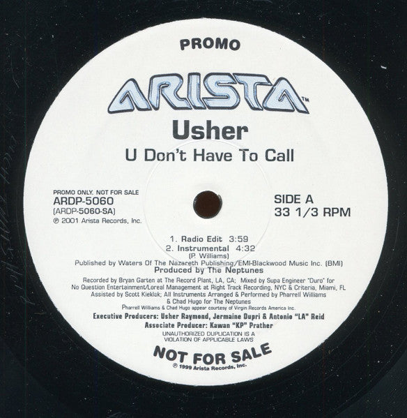 U Don't Have To Call VINYL) | Near Mint (NM) Generic - HIP HOP / USED *NEAR MINT*
