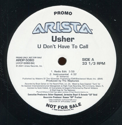 U Don't Have To Call VINYL) | Near Mint (NM) Generic - HIP HOP / USED *NEAR MINT*
