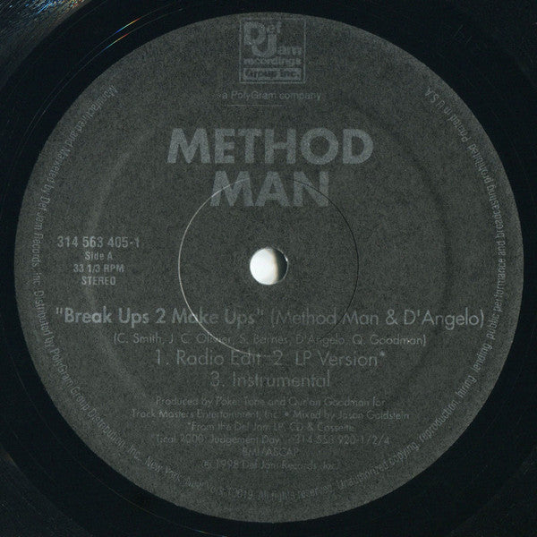 Method Man - Break Ups 2 Make Ups | Near Mint (NM) Near Mint (NM) - HIP HOP / USED *NEAR MINT*
