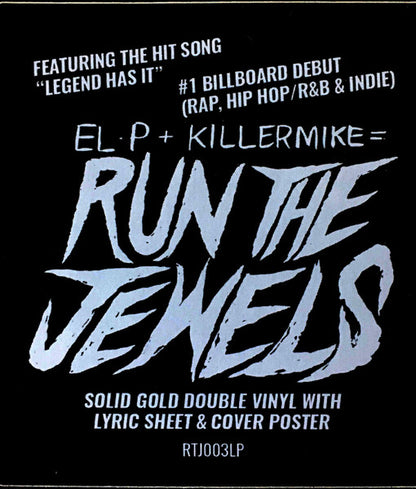Run The Jewels - Run The Jewels 3 (GOLD VINYL 2xLP) | USED Near Mint (NM or M-) Excellent+ (EX+) - HIP HOP / USED *NEAR MINT*