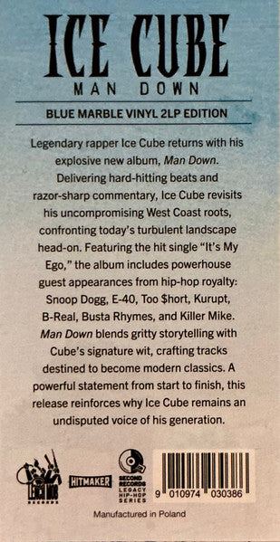 Ice Cube - Man Down (BLUE MARBLE VINYL 2xLP LENCH MOB 9010974030386 2025) | Near Mint (NM or M-) Near Mint (NM) - HIP HOP / USED *NEAR MINT*