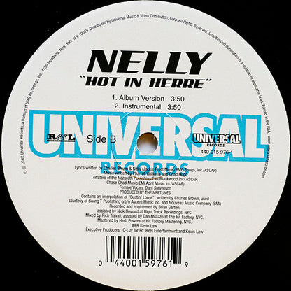 Nelly - Hot In Herre (VINYL) | Near Mint (NM) Near Mint (NM) - HIP HOP / USED *NEAR MINT*