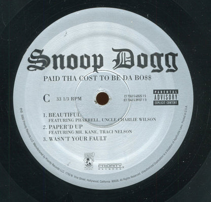 Snoop Dogg - Paid Tha Cost To Be Da Bo$ (VINYL 3xLP DOGGY STYLE 7243 5 39157 1 1 2002) | USED Near Mint (NM or M-) Excellent (EX) - HIP HOP / USED *NEAR MINT*