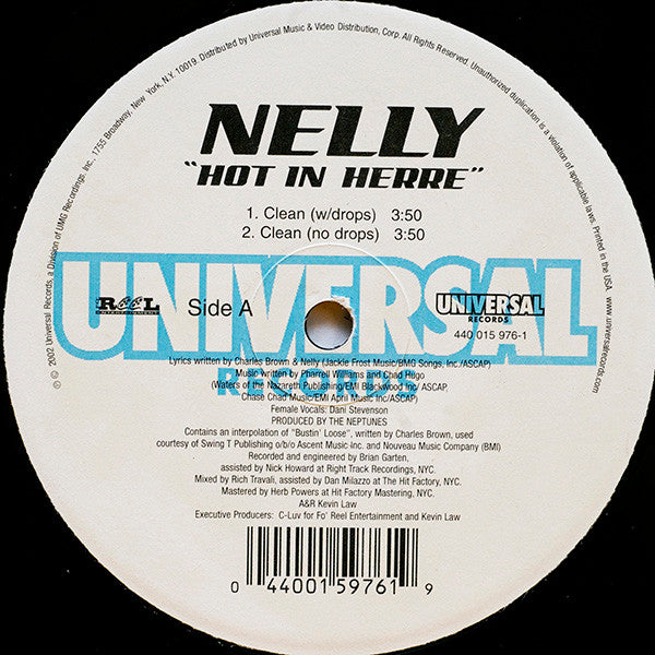 Nelly - Hot In Herre (VINYL) | Near Mint (NM) Near Mint (NM) - HIP HOP / USED *NEAR MINT*