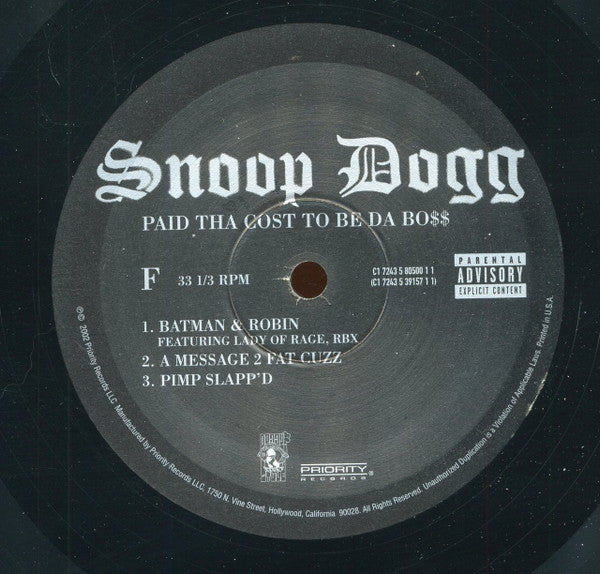 Snoop Dogg - Paid Tha Cost To Be Da Bo$ (VINYL 3xLP DOGGY STYLE 7243 5 39157 1 1 2002) | USED Near Mint (NM or M-) Excellent (EX) - HIP HOP / USED *NEAR MINT*