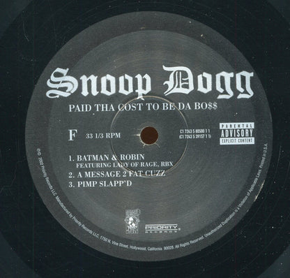 Snoop Dogg - Paid Tha Cost To Be Da Bo$ (VINYL 3xLP DOGGY STYLE 7243 5 39157 1 1 2002) | USED Near Mint (NM or M-) Excellent (EX) - HIP HOP / USED *NEAR MINT*