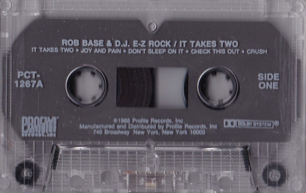 Rob Base & DJ E-Z Rock - It Takes Two *CASSETTE* | Near Mint (NM) Near Mint (NM) - HIP HOP / USED *NEAR MINT*