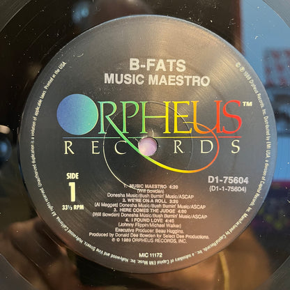 B-Fats - Music Maestro | Near Mint (NM) Excellent (EX) - HIP HOP / USED *NEAR MINT*