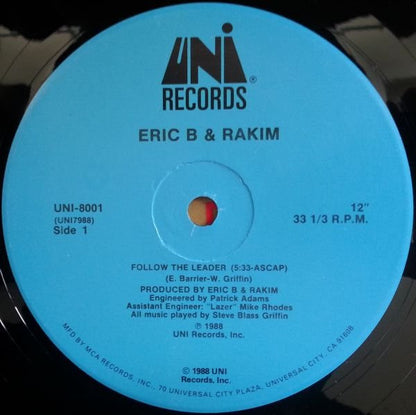 Eric B. & Rakim - Follow The Leader (VINYL 12" UNI UNI-8001 1988) | USED Near Mint (NM or M-) Near Mint (NM) - HIP HOP / USED *NEAR MINT*