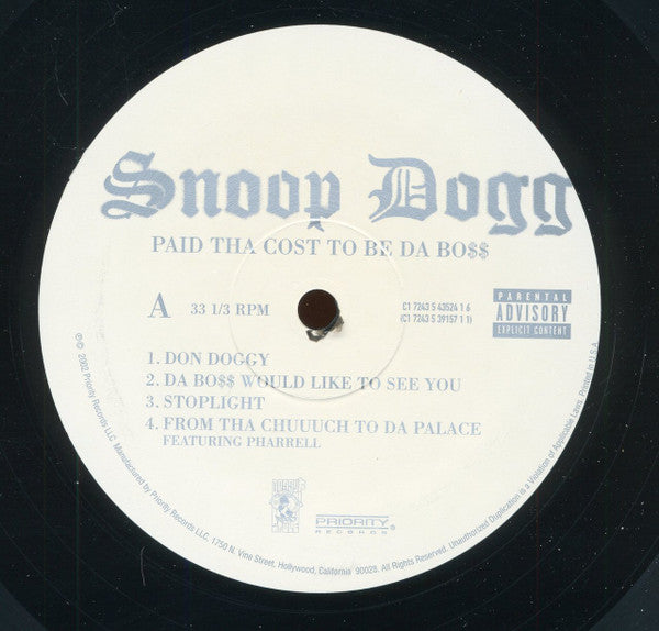 Snoop Dogg - Paid Tha Cost To Be Da Bo$ (VINYL 3xLP DOGGY STYLE 7243 5 39157 1 1 2002) | USED Near Mint (NM or M-) Excellent (EX) - HIP HOP / USED *NEAR MINT*