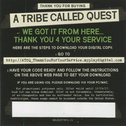 A Tribe Called Quest - We Got It From Here…. Thank You 4 Your Service (VINYL 2xLP) | USED Near Mint (NM or M-) Near Mint (NM or M-) - HIP HOP / USED *NEAR MINT*