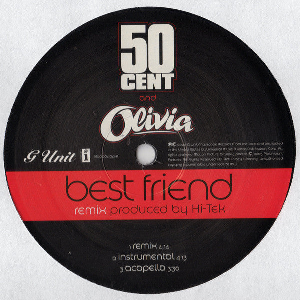 50 Cent And Olivia - Best Friend (VINYL 12" SINGLE INTERSCOPE B0006404-11 2006) | - HIP HOP / USED *NEAR MINT*