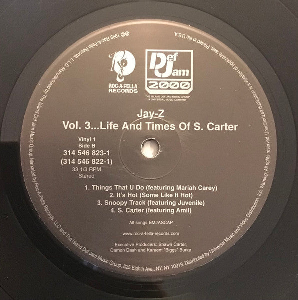Jay-Z - Vol. 3... Life And Times Of S. Carter (VINYL LP *RECORD 1 ONLY* DEF JAM 2000 314 546 822-1 1999) | Very Good Plus (VG+) Generic - HIP HOP / USED *VERY GOOD+*