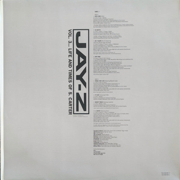 Jay-Z - Vol. 3... Life And Times Of S. Carter (VINYL LP *RECORD 1 ONLY* DEF JAM 2000 314 546 822-1 1999) | Very Good Plus (VG+) Generic - HIP HOP / USED *VERY GOOD+*