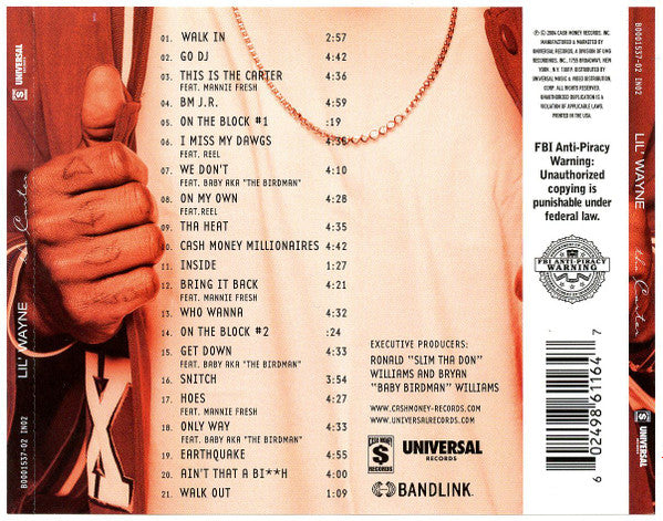 Tha Carter (CD) | Very Good Plus (VG+) Excellent (EX) - HIP HOP / USED *VERY GOOD+*