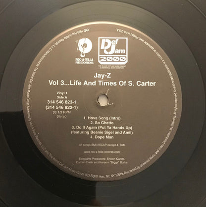 Jay-Z - Vol. 3... Life And Times Of S. Carter (VINYL LP *RECORD 1 ONLY* DEF JAM 2000 314 546 822-1 1999) | Very Good Plus (VG+) Generic - HIP HOP / USED *VERY GOOD+*