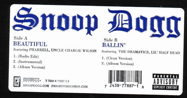 Beautiful / Ballin' (12" VINYL) | Very Good (VG) Very Good Plus (VG+) - HIP HOP / USED *VERY GOOD*