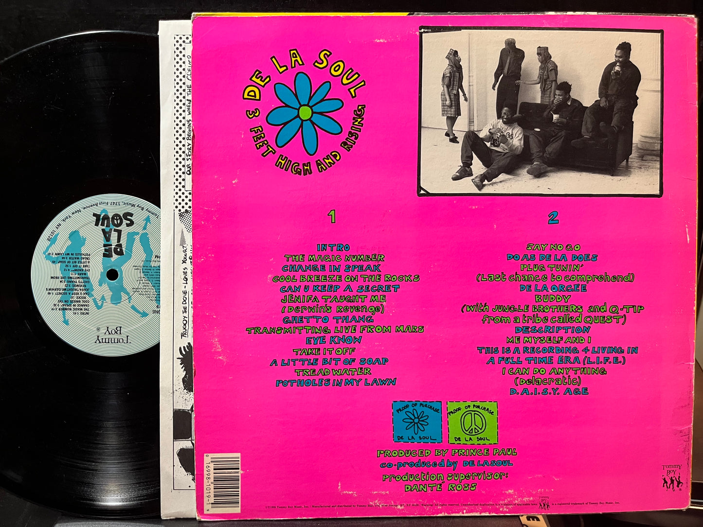 De La Soul - 3 Feet High And Rising (VINYL LP TOMMY BOY TB 1019 1989) | Very Good (VG) Excellent (EX) - HIP HOP / USED *VERY GOOD*