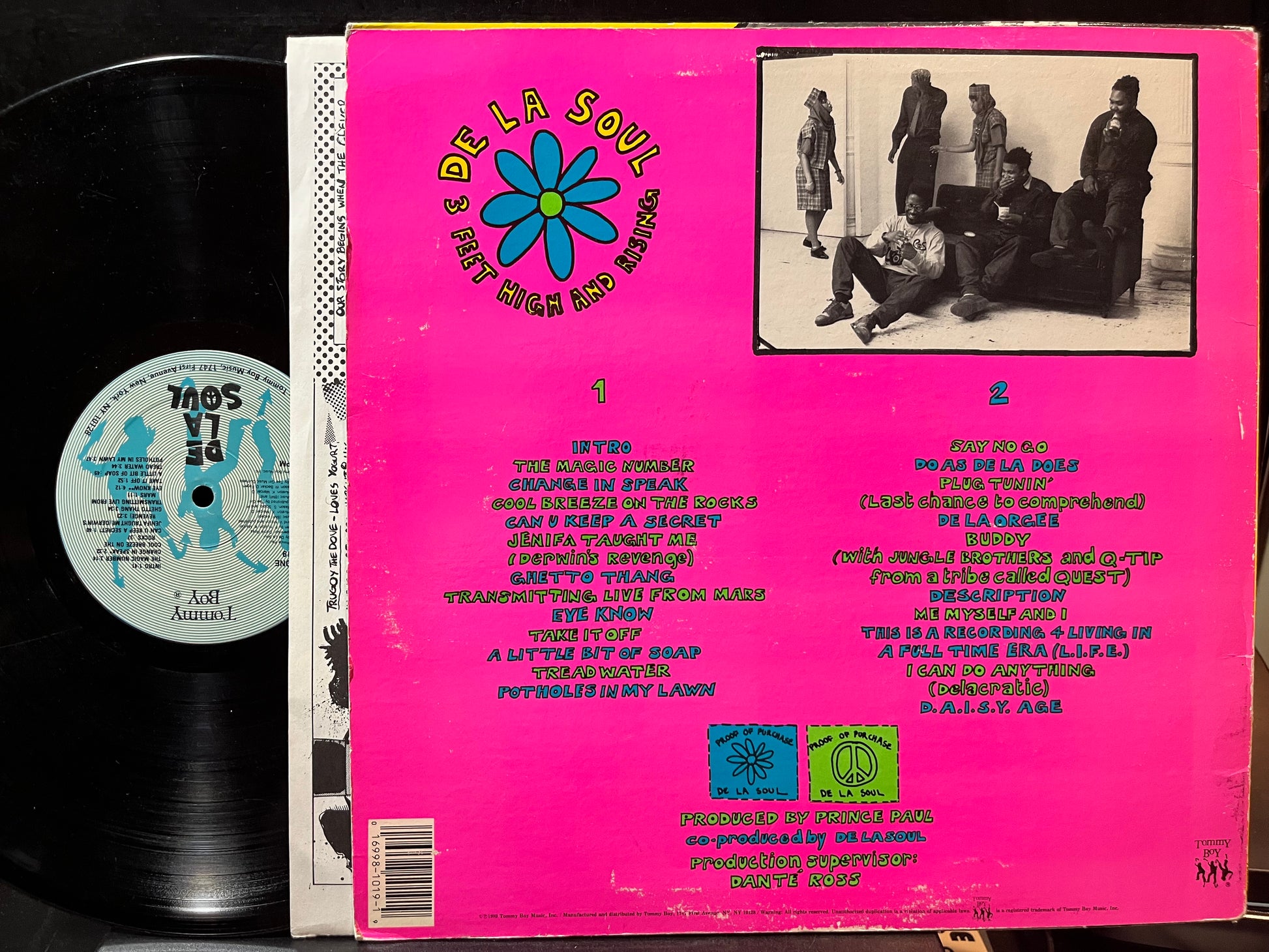 De La Soul - 3 Feet High And Rising (VINYL LP TOMMY BOY TB 1019 1989) | Very Good (VG) Excellent (EX) - HIP HOP / USED *VERY GOOD*