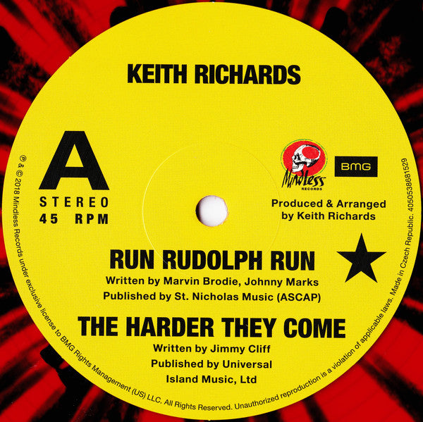 Run Rudolph Run / The Harder They Come / Pressure Drop (Red & Black Splatter Vinyl 12") | Mint (M) Mint (M) - HOLIDAY *NEW/COLOR*
