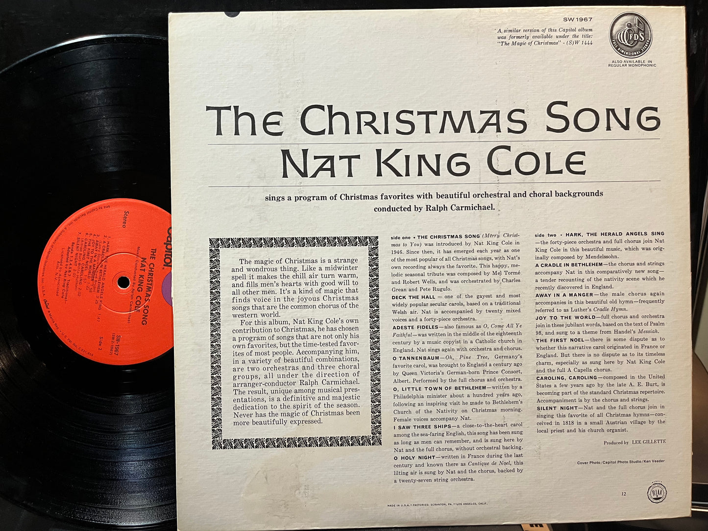 Nat King Cole - The Christmas Song (VINYL LP CAPITOL SW-1967 1971) | Excellent+ (EX+) Excellent+ (EX+) - HOLIDAY / USED *EXCELLENT+*