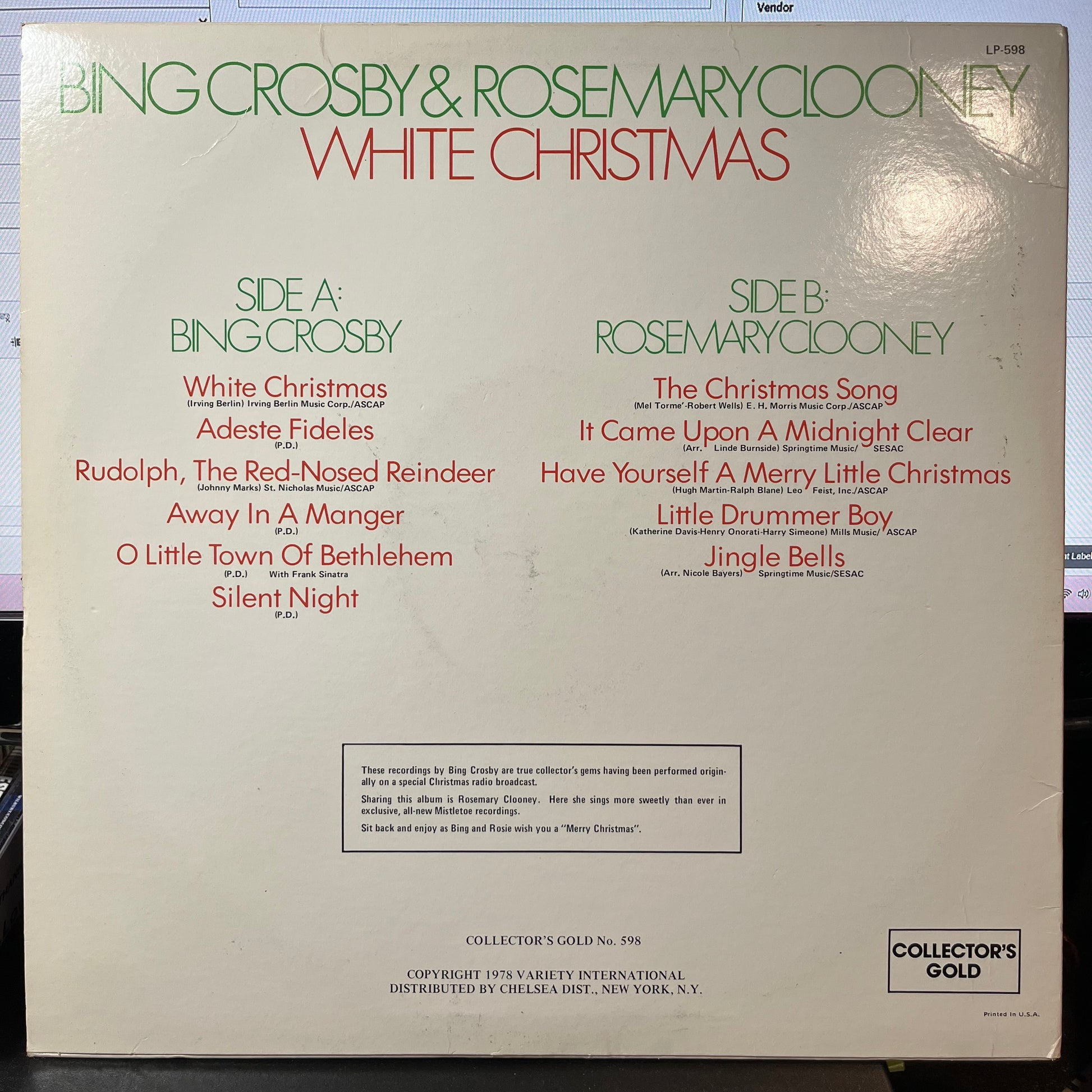 White Christmas (VINYL) | Excellent+ (EX+) Excellent+ (EX+) - HOLIDAY / USED *EXCELLENT+*