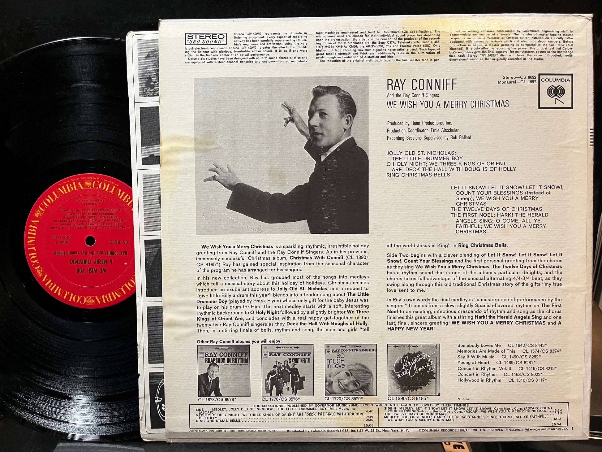 Ray Conniff And The Ray Conniff Singers - We Wish You A Merry Christmas (VINYL LP COLUMBIA CS 8692 1970) | Excellent (EX) Near Mint (NM) - HOLIDAY / USED *EXCELLENT*