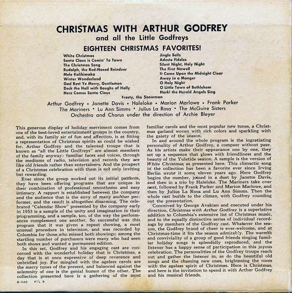 Arthur Godfrey - Christmas With Arthur Godfrey And All The Little Godfreys *7" BOX* | Excellent (EX) Excellent (EX) - HOLIDAY / USED *EXCELLENT*