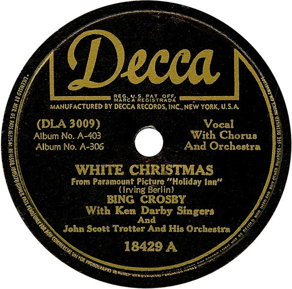 Bing Crosby - White Christmas / Let's Start The New Year Right (10" 78RPM) | Good Plus (G+) Generic - HOLIDAY / USED *GOOD+*