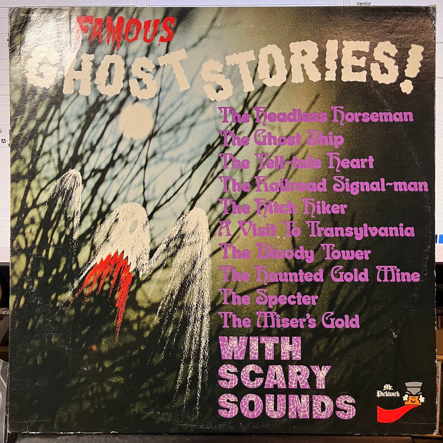 Famous Ghost Stories With Scary Sounds (VINYL) | Near Mint- (NM-) Excellent (EX) - HOLIDAY / USED *NEAR MINT-*