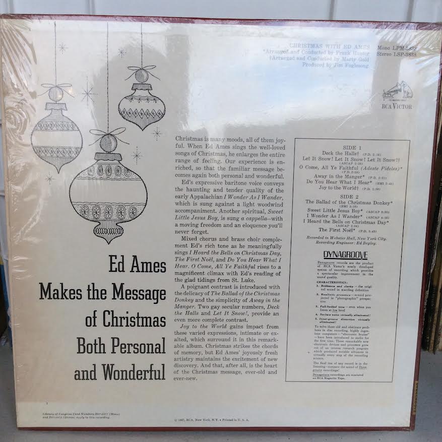 Christmas With Ed Ames (VINYL) | Near Mint- (NM-) Near Mint (NM) - HOLIDAY / USED *NEAR MINT-*
