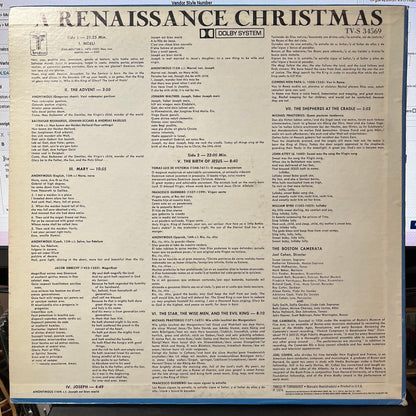 A Renaissance Christmas (VINYL) | Near Mint (NM or M-) Near Mint (NM or M-) - HOLIDAY / USED *NEAR MINT*