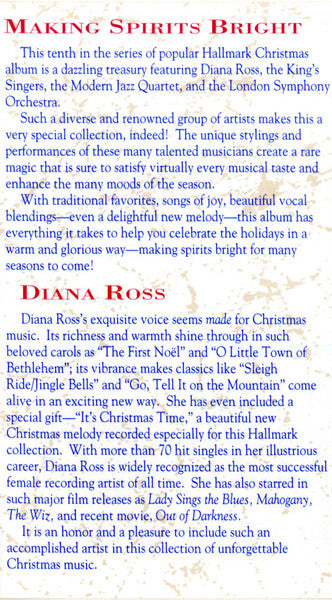 Diana Ross - Making Spirits Bright *CASSETTE* | Near Mint (NM) Near Mint (NM) - HOLIDAY / USED *NEAR MINT*
